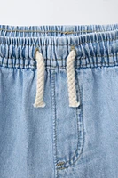 DENIM SHORTS WITH DRAWSTRING