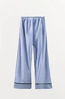 PANTALON STYLE PYJAMA À RAYURES EN VELOURS