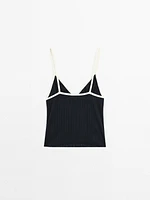 Top triangle maille pointelle
