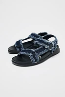 DENIM PLATFORM SANDALS