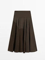 Flounce midi skirt with yoke detail