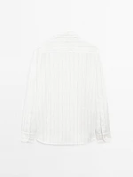 Chemise à rayures tennis 100 % lin