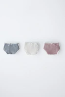 6-14 ANS/ LOT DE TROIS CULOTTES DENTELLE