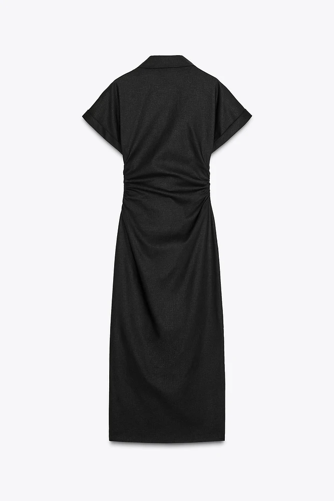 ROBE MI-LONGUE CONTENANT DU LIN