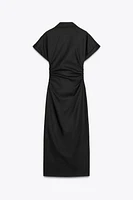 ROBE MI-LONGUE CONTENANT DU LIN
