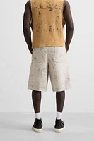 WASHED ABSTRACT PRINT SHORTS