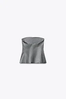 STRAPLESS PEPLUM TOP
