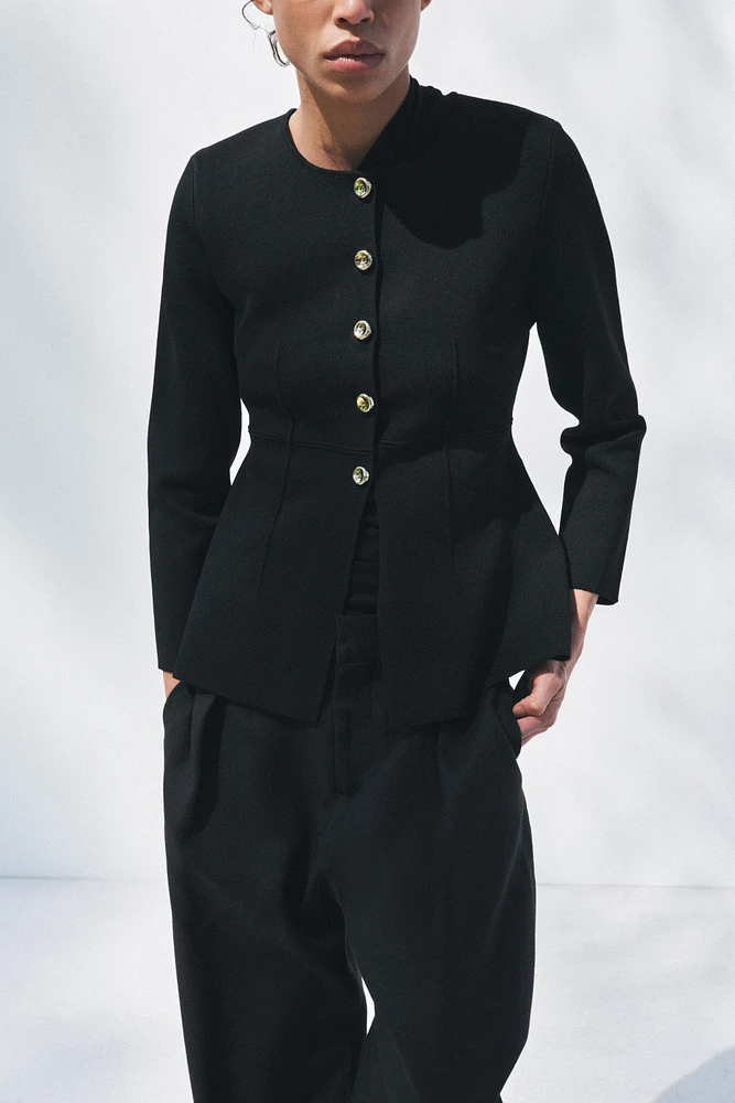 FITTED LONG KNIT JACKET