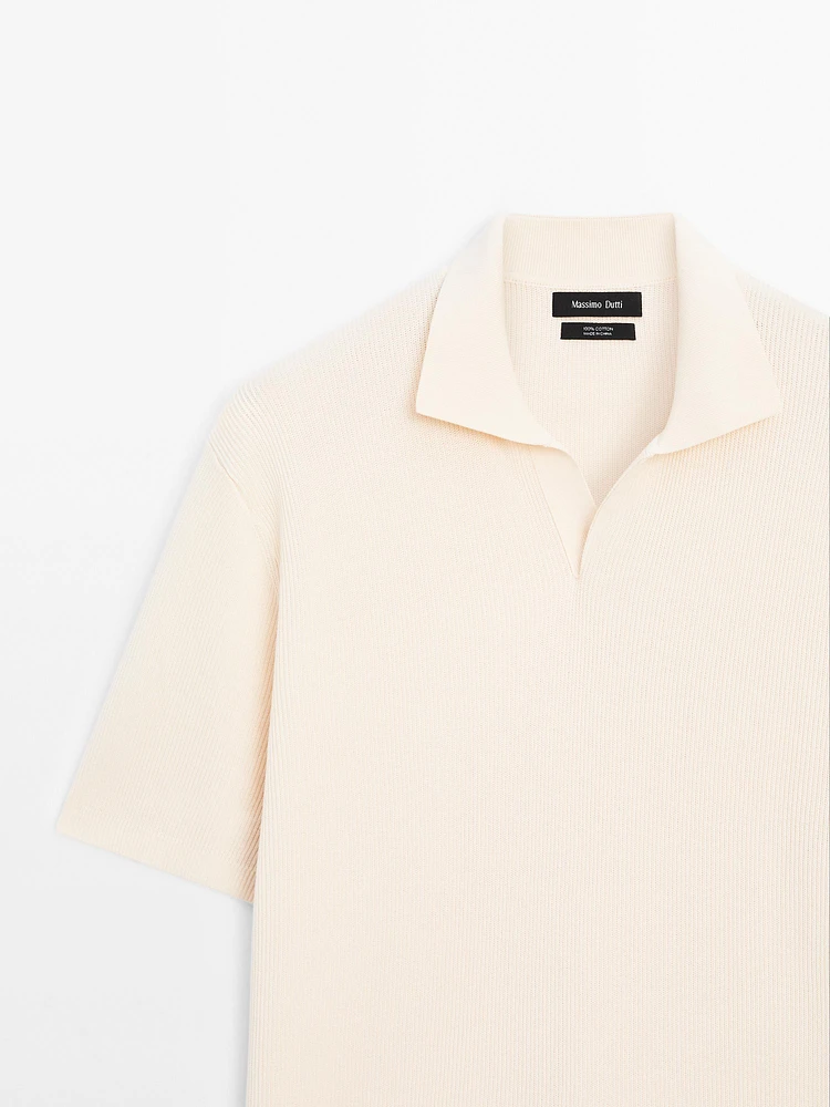 Mercerised cotton short sleeve polo shirt