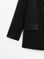 100% linen double-breasted blazer