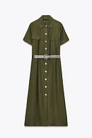 BELTED MIDI DRESS