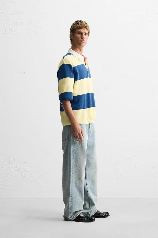 STRIPED KNIT POLO