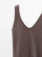 Linen blend midi dress