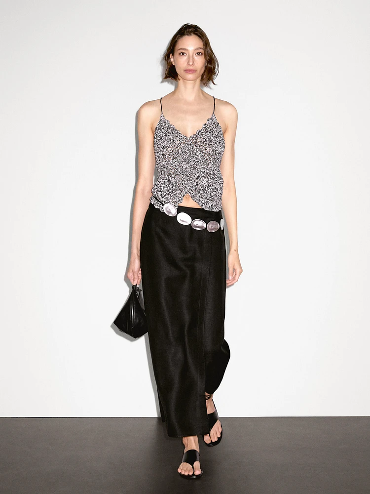 Jupe-culotte longue lin