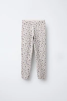 FLORAL PRINT FINE KNIT LEGGINGS