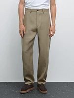 100% linen suit trousers