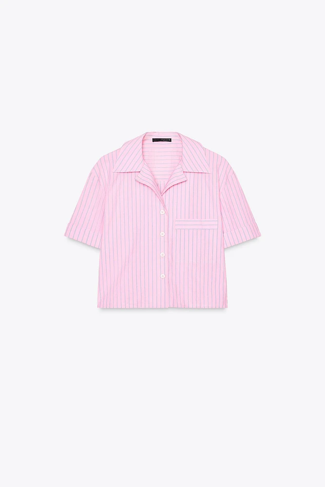 STRIPED CROP SHIRT