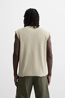 T-SHIRT EN MAILLE À IMPRIMÉ RELIEF