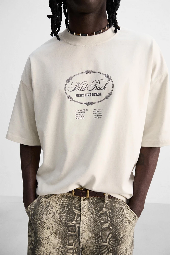 WASHED PRINT T-SHIRT