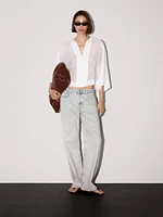 Blouse fluide lin coutures apparentes