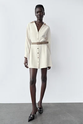 ROBE MINI CRÊPE CEINTURE