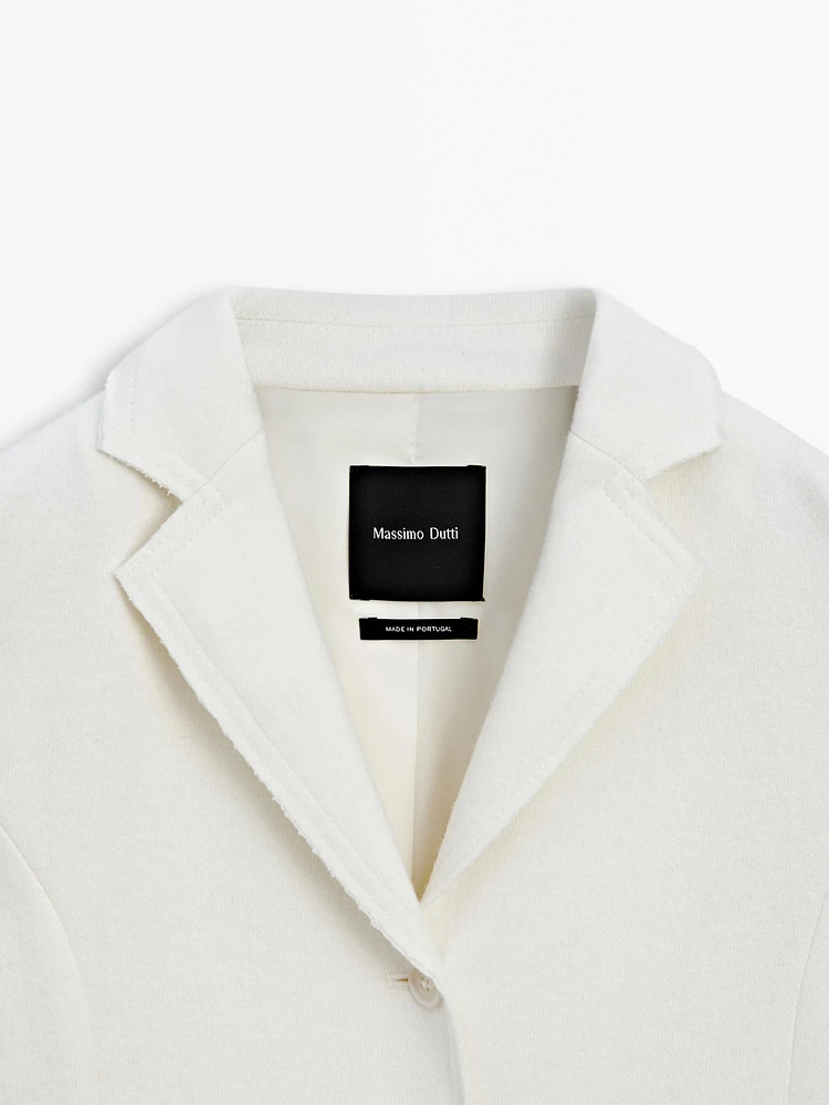 Blazer fin en laine mélangée