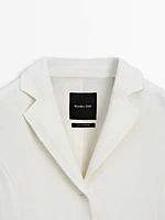 Blazer fin en laine mélangée