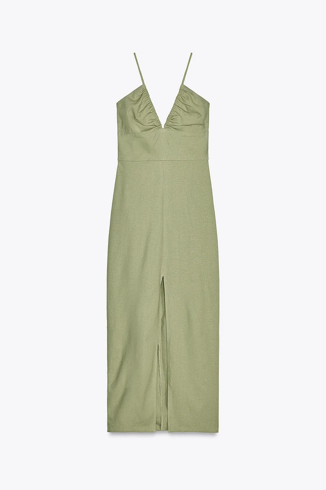 LINEN MIDI DRESS