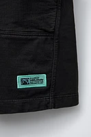 WASHED-EFFECT PLUSH SHORTS