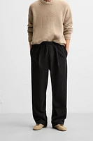 COTTON - LINEN PLEATED PANTS