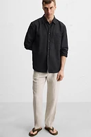 PANTALON 100 % LIN PLIS