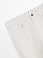 Lightweight relaxed fit denim-effect trousers