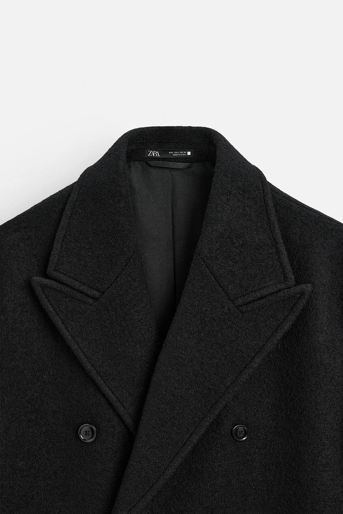 MANTEAU EN LAINE TEXTURE BOUCLÉE