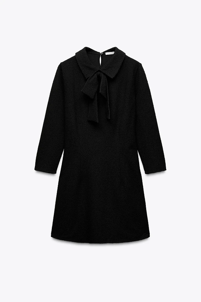 TIED BOUCLÉ DRESS