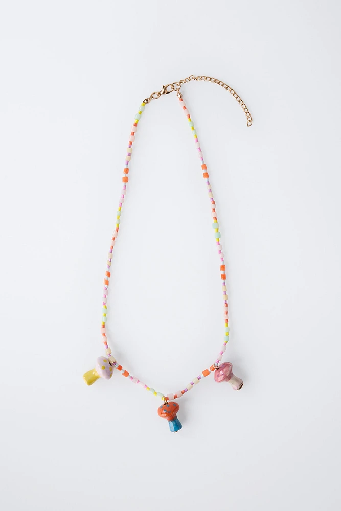 MUSHROOM BEAD NECKLACE