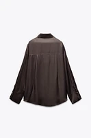 GOLD BUTTON SATIN EFFECT SHIRT