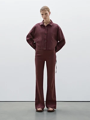 Veste bomber fluide en lin mélangé