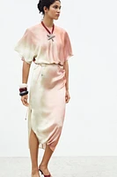 TIE DYE PRINT MIDI DRESS