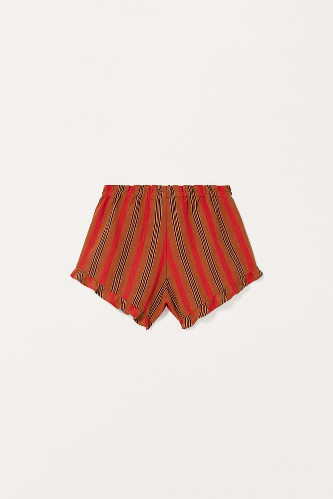 STRIPED RUFFLED SHORTS LIMITED EDITION