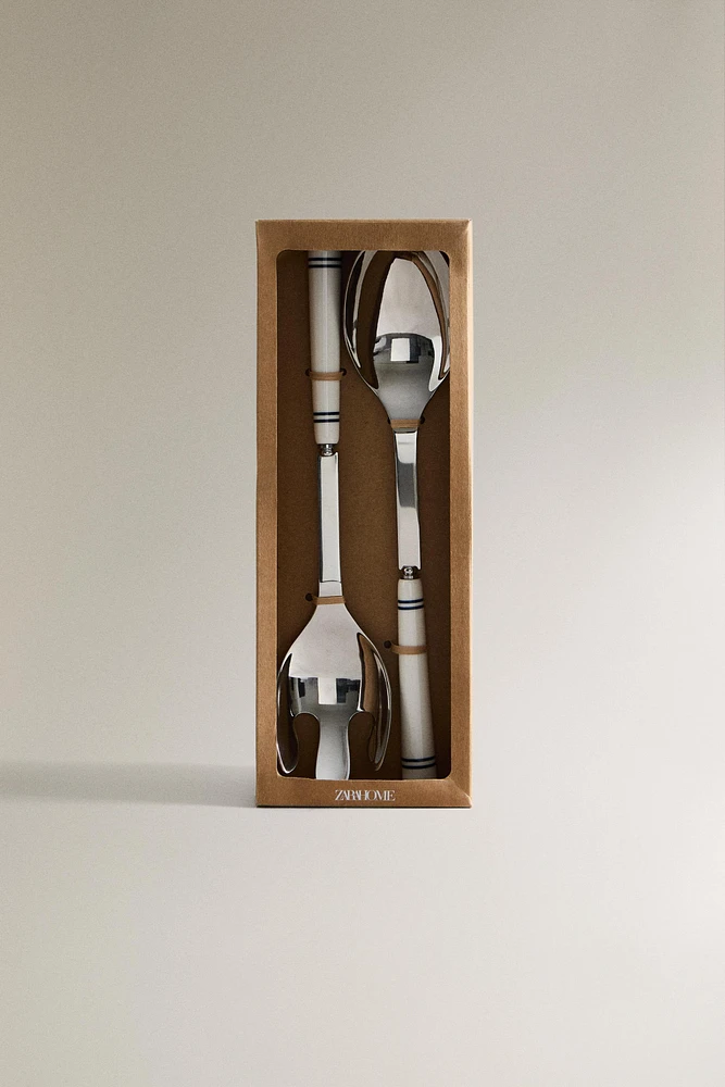 ENSEMBLE COUVERTS SALADE CÉRAMIQUE (LOT DE 2)