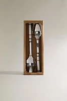 CERAMIC SALAD FLATWARE SET (SET OF 2)