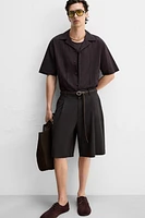 RELAXED FIT PLEATED SHORTS