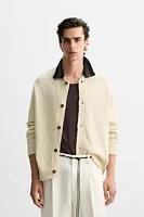 CONTRAST COLLAR CARDIGAN