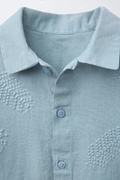 EMBROIDERED LINEN BLEND SHIRT