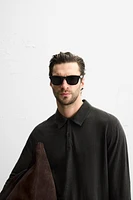 LINEN BLEND REGULAR FIT POLO SHIRT
