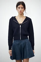 PLAIN HOODED CARDIGAN