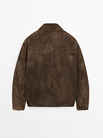 Blouson en cuir caprin finition daim