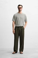 STRIPED LINEN BLEND T-SHIRT