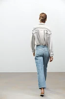 ZW COLLECTION STRAIGHT HIGH-WAIST CROPPED JEANS