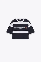 LONDON EMBROIDERED STRIPED T-SHIRT